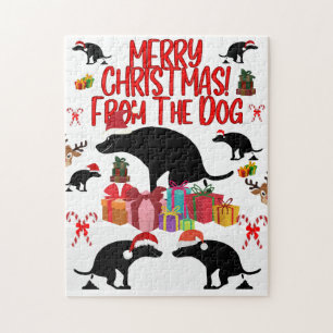 Merry Christmas from the Pooping Dog - Funny Holid Jigsaw Puzzle