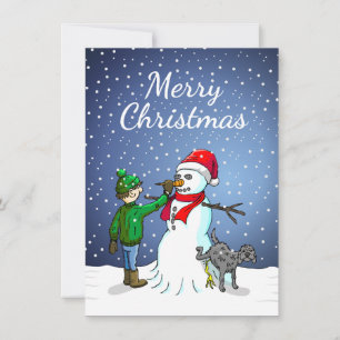 Merry Christmas from the snowman christmas card