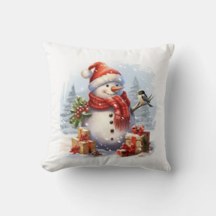 Merry Christmas from the Snowman Cushion