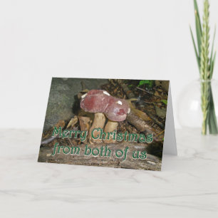 Merry Christmas From the Two of Us Mushrooms Holiday Card