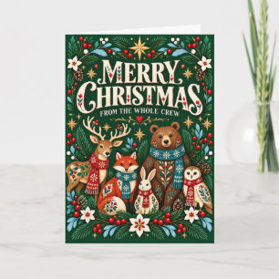 Merry Christmas From the Whole Crew Woodland Folk Card