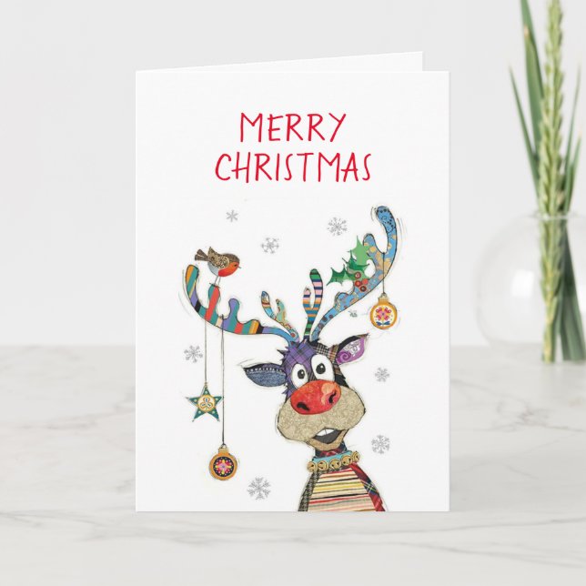 *MERRY CHRISTMAS* from THIS COOL REINDEER Holiday Card (Front)