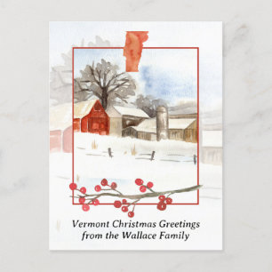 Merry Christmas from Vermont Farm Personalised Holiday Postcard