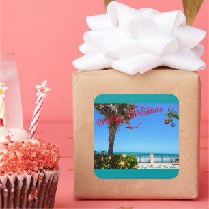 Merry Christmas from Vero Beach Florida Oceanfront Square Sticker