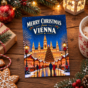 Merry Christmas from Vienna Vintage Austria Postcard