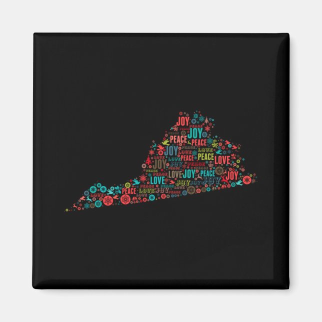 Merry Christmas From Virginia T Shirt  Magnet (Front)