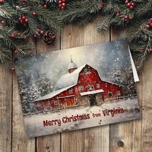 Merry Christmas from Virginia Winter Barn Card