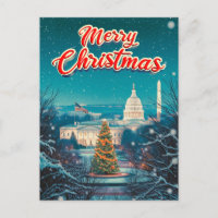 Merry Christmas From Washington Dc Vintage Retro