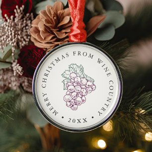 Merry Christmas from Wine Country Metal Tree Decoration