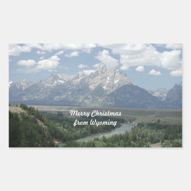 Merry Christmas from Wyoming Rectangular Sticker (Front)