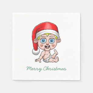 Merry Christmas from Young Santa Napkin