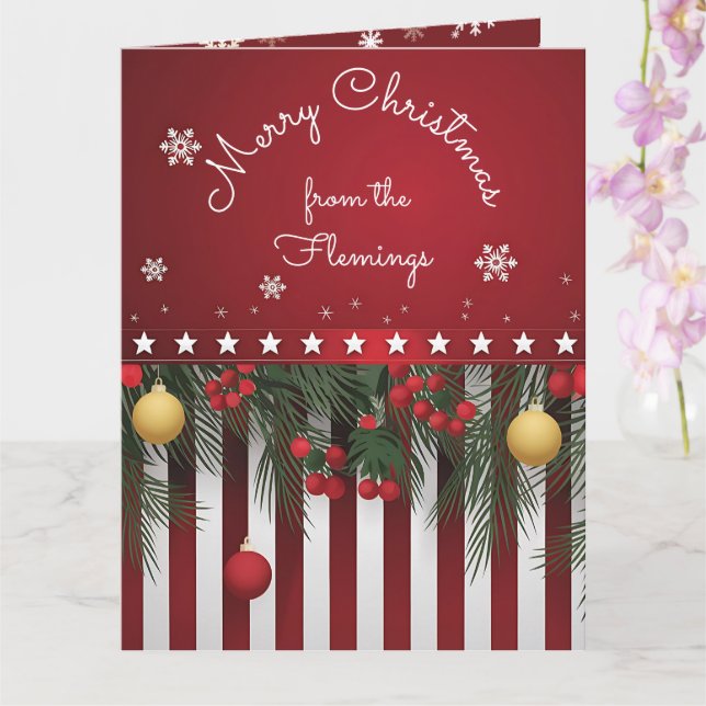 Merry Christmas from (your family) Card (Orchid)