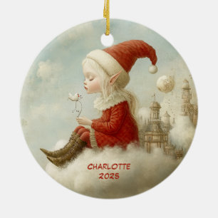 Merry Christmas from Your North Pole Elf   Cute Ceramic Ornament