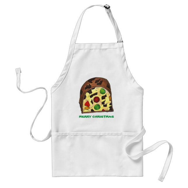 Merry Christmas Fruit Cake Fruitcake Xmas Slice Standard Apron (Front)