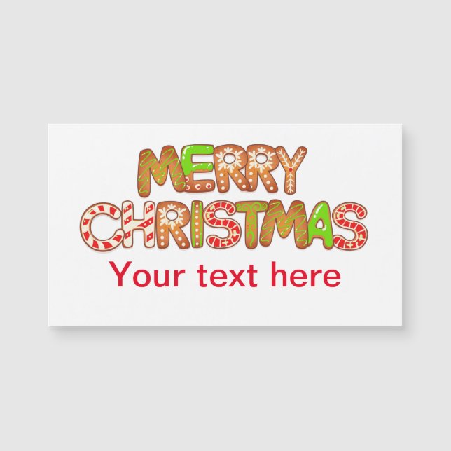Merry Christmas Fun Text Words Custom Text   Card (Front)
