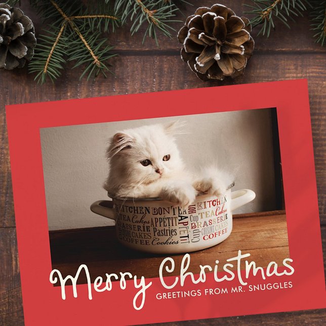Merry Christmas Fun Typography | Photo Holiday Postcard (Creator Uploaded)