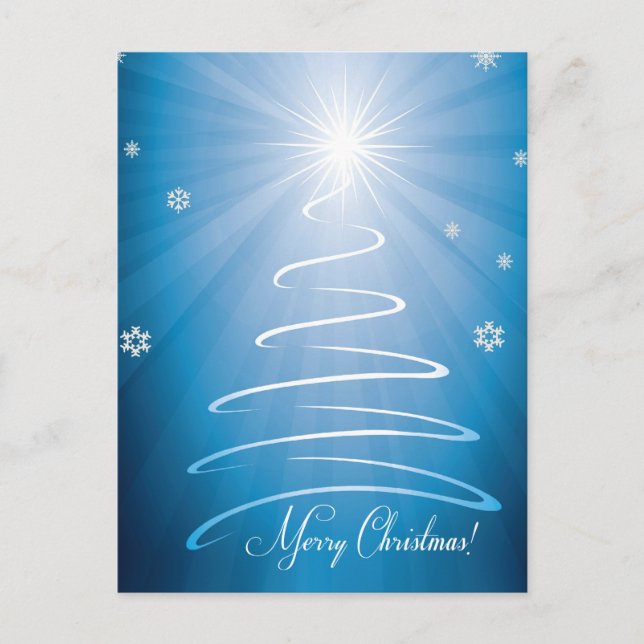 Merry Christmas Funky Christmas Tree Holiday Postcard (Front)