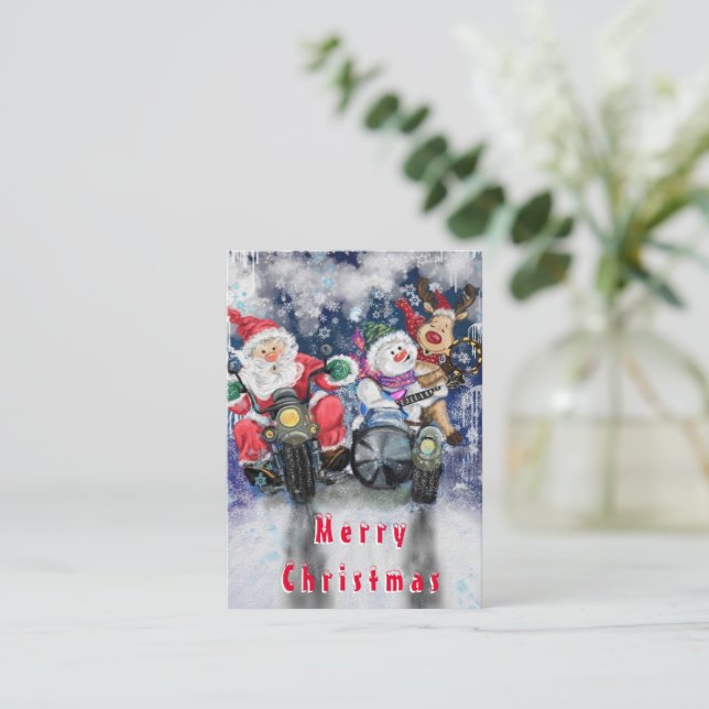 Merry Christmas Funny Cards with Happy Friends (Standing Front)