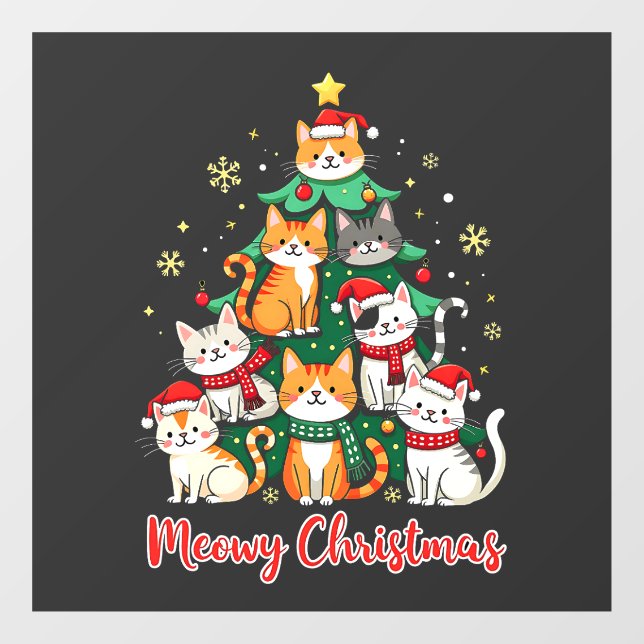 Merry Christmas Funny Catmas Kitten Xmas Tree  (Sheet)