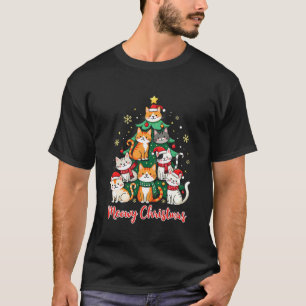 Merry Christmas Funny Catmas Kitten Xmas Tree  T-Shirt
