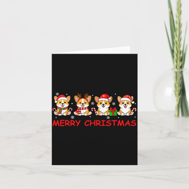 Merry Christmas Funny Corgi Xmas Cute Dogs Lovers  Card (Front)