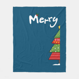 Merry Christmas Funny Couples Matching Fleece Blanket