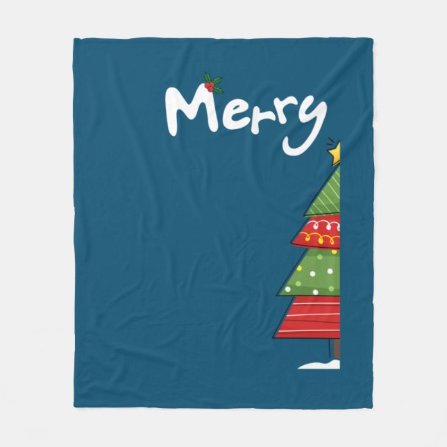 Merry Christmas Funny Couples Matching Fleece Blanket (Front)