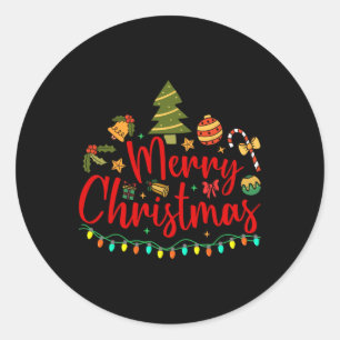 Merry Christmas Funny Design For Men And Women 202 Classic Round Sticker