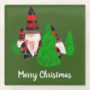 Merry Christmas, Funny Dwarfs Personalise Glass Coaster