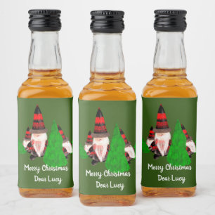 Merry Christmas, Funny Dwarfs Personalise Liquor Bottle Label