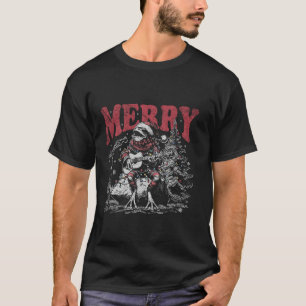 Merry Christmas Funny Frog Playing Guitar Santa Ha T-Shirt