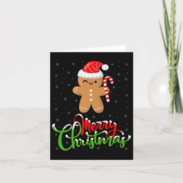 Merry Christmas Funny Gingerbread Cookie Baking Ch Card (Front)