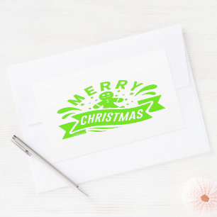 MERRY CHRISTMAS funny gingerbread man Rectangular Sticker