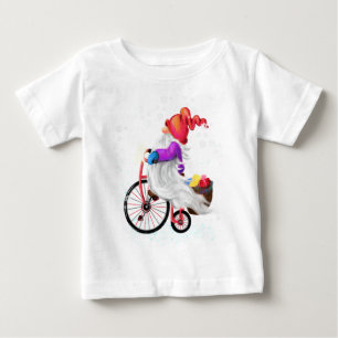 Merry Christmas - Funny Gnome with Bike and Gifts Baby T-Shirt