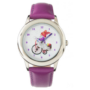 Merry Christmas - Funny Gnome with Bike and Gifts  Watch