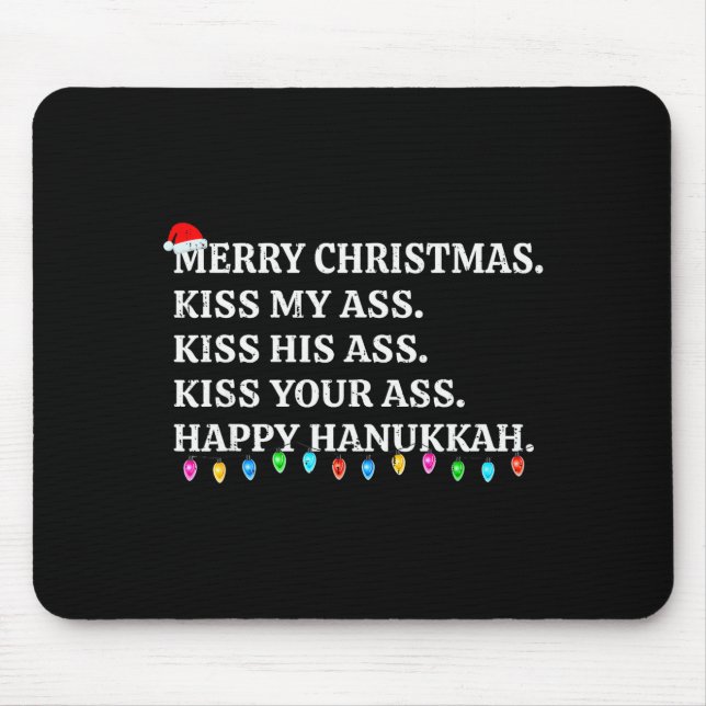 Merry Christmas Funny Kiss My Xmas Men &amp; Women Mouse Pad (Front)