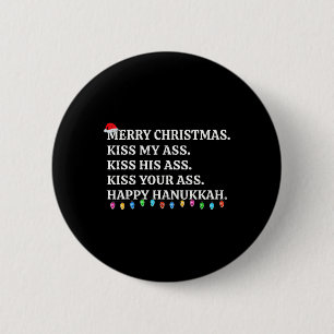 Merry Christmas Funny Kiss My Xmas Men And Women U 6 Cm Round Badge