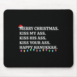 Merry Christmas Funny Kiss My Xmas Men And Women U Mouse Pad