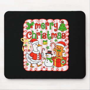 Merry Christmas Funny Merry Goosemas Christmas Sil Mouse Pad