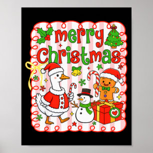 Merry Christmas Funny Merry Goosemas Christmas Sil Poster