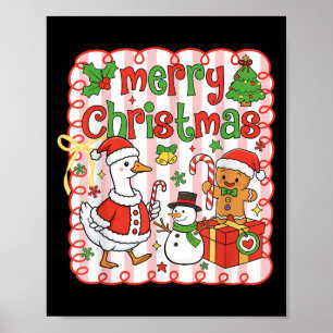 Merry Christmas Funny Merry Goosemas Christmas Sil Poster