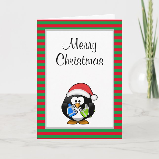 Merry Christmas Funny Penguin Christmas Card (Front)
