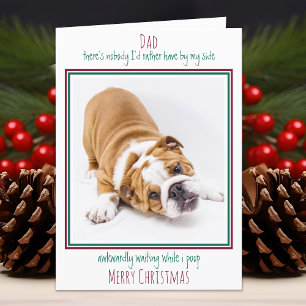 Merry Christmas Funny Pet Photo Dog Dad Holiday Card