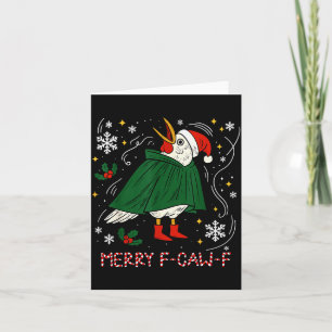 Merry Christmas Funny Raven Bird F-caw-f Xmas Holi Card