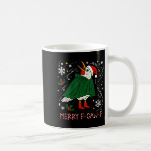 Merry Christmas Funny Raven Bird F-caw-f Xmas Holi Coffee Mug