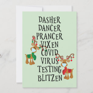 Merry Christmas Funny Reindeer Names 2020 Holiday Card