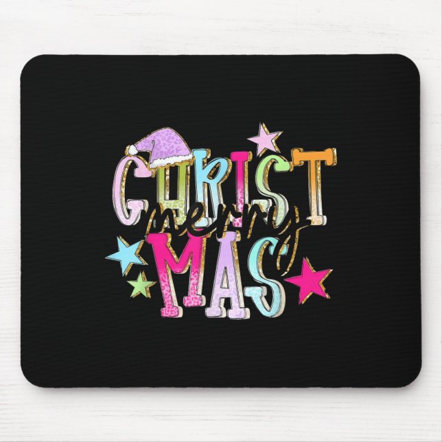 Merry Christmas Funny Santa Squad Pyjamas Xmas Hol Mouse Pad (Front)