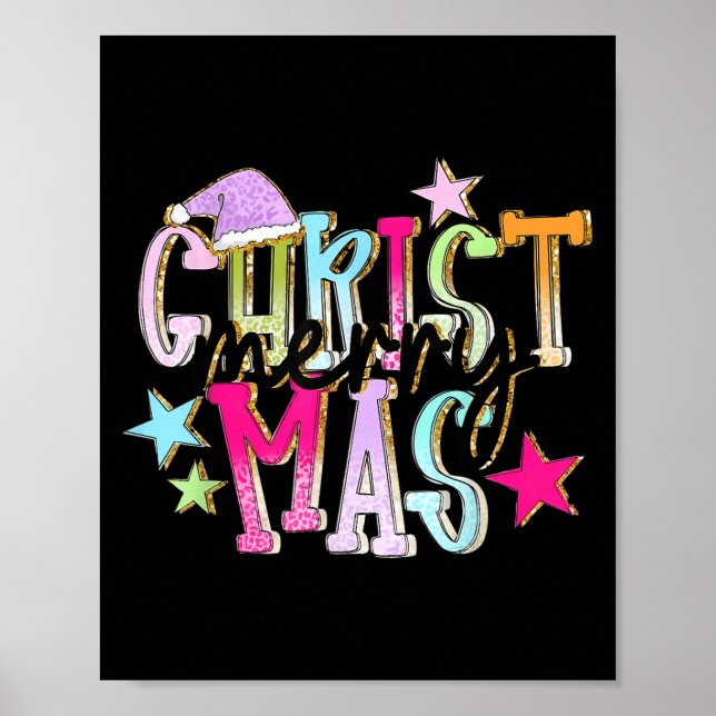 Merry Christmas Funny Santa Squad Pyjamas Xmas Hol Poster (Front)