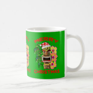 Merry Christmas Funny Santa Tiki Coffee Mug