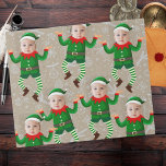 Merry Christmas Funny Santa's Elves Custom Face Wrapping Paper<br><div class="desc">Elevate your gift-giving game with our Merry Christmas Funny Santa's Elves Custom Face Wrapping, a delightful and unforgettable addition to your holiday traditions. This unique gift wrap set is designed to bring laughter and joy to your presents by allowing you to add your own face to the adorable characters. These...</div>
